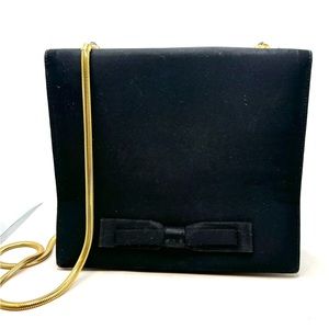 Miss Lewis Vintage Black Satin Evening